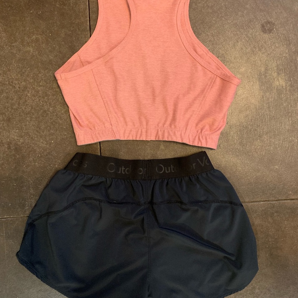 Outdoor Voices Crop top and shorts. Both size small